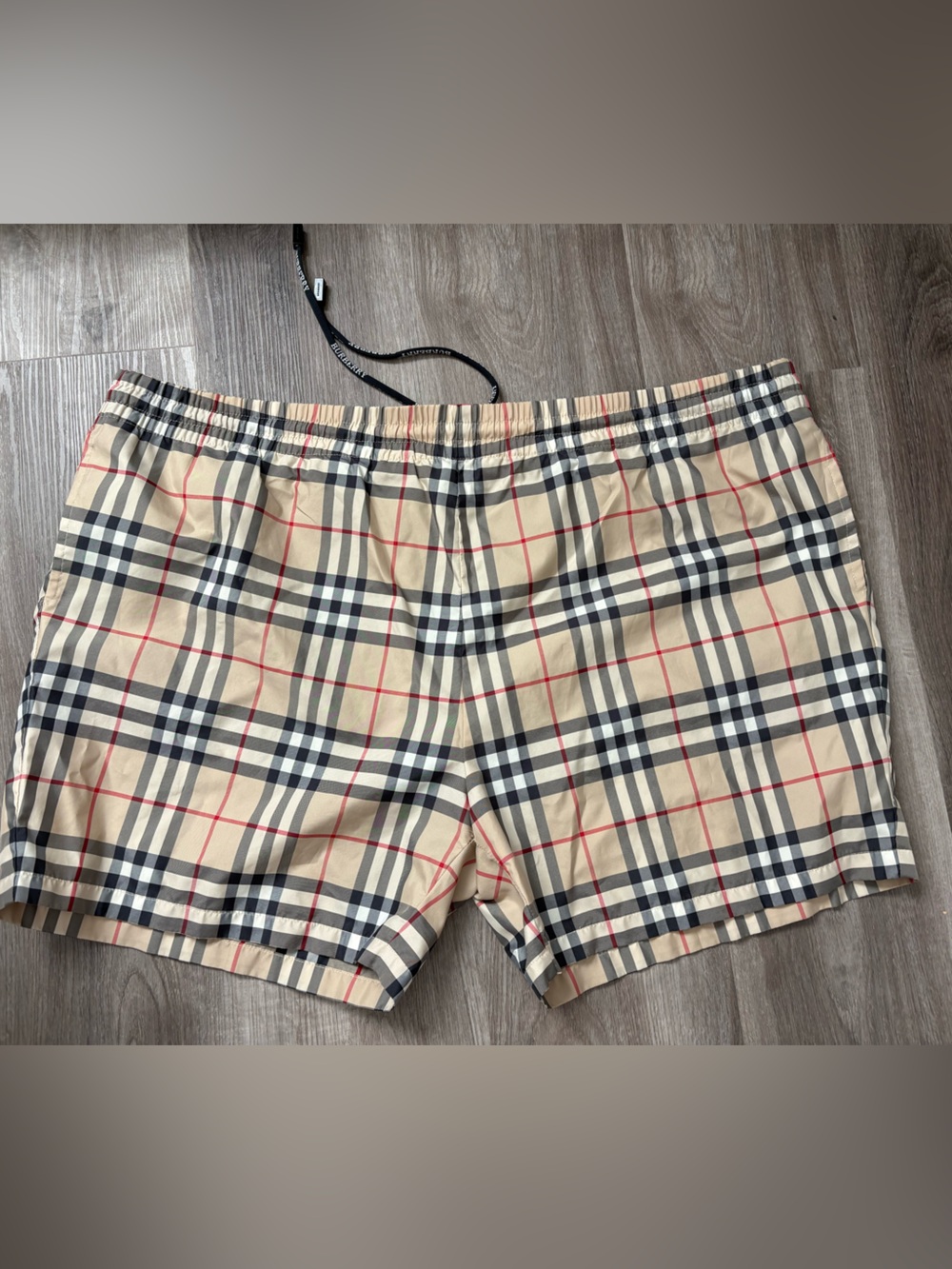 Burberry Beige Nova Check Men's Swim Trunks